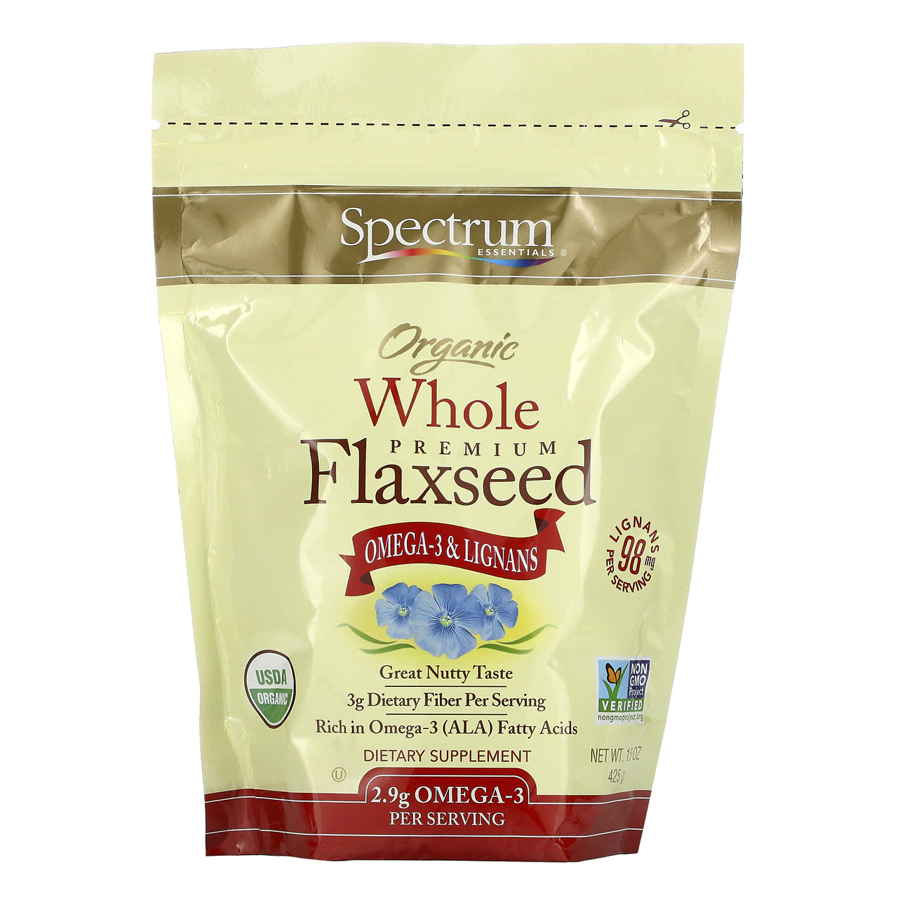 Spectrum Essentials Whole Flax Seed (1x15 Oz)